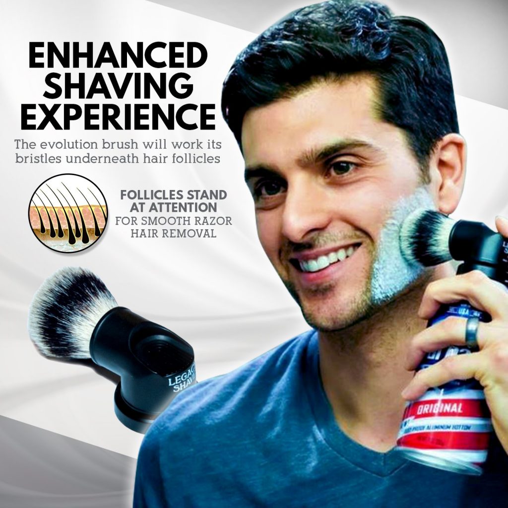 legacy shave the evolution shaving can brush

