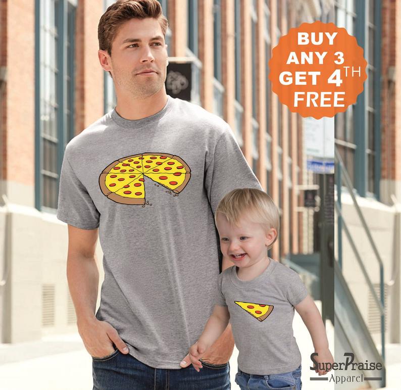 Father-Son Pizza Matching Shirts