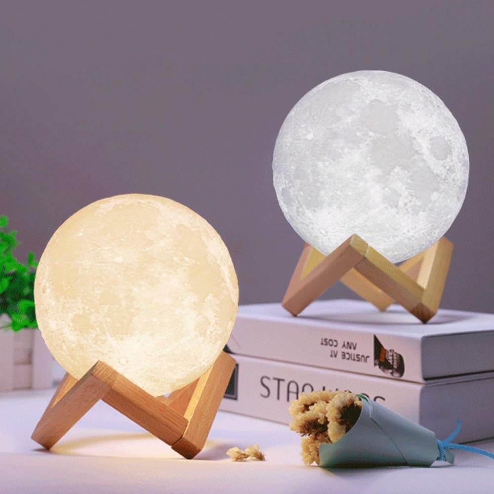 Personalized 3D Printed Moon Lamp