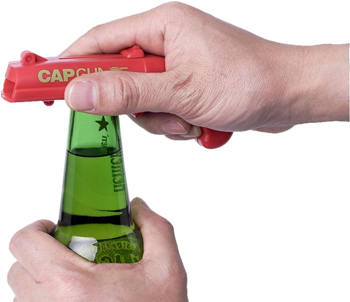 Cap gun bottle opener