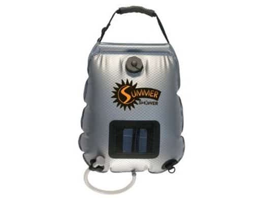 Portable hot water shower for camping
